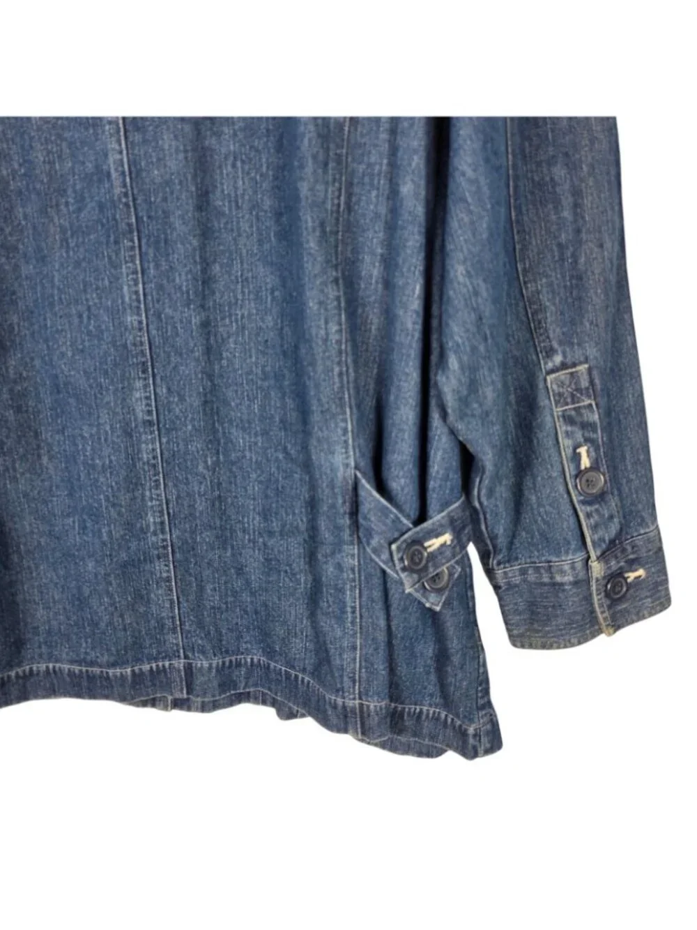 Vintage Quizz Denim Chore Coat Barn Jacket Women 3XL Blue 90s Y2K Boho Fisherman